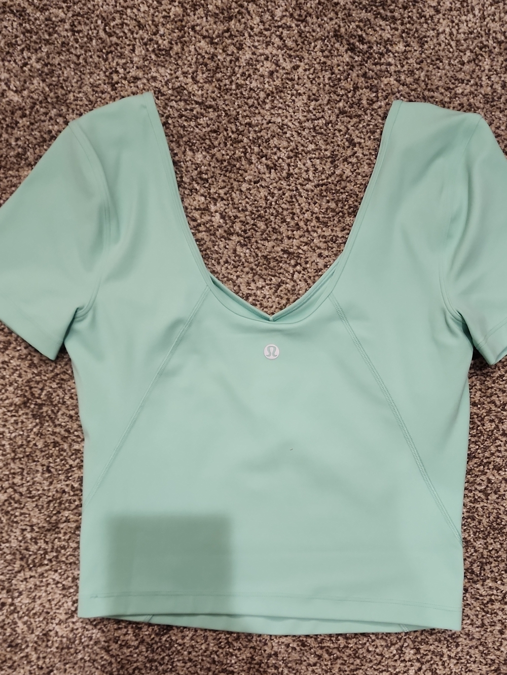 lululemon athletica Mint Short Sleeve Scoop-Back Crop Align Top